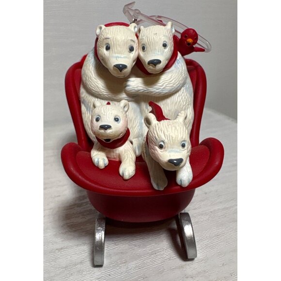 Hallmark Keepsake Musical Magic Ornament Sleigh Ride With Polar Bears - Picture 2 of 10